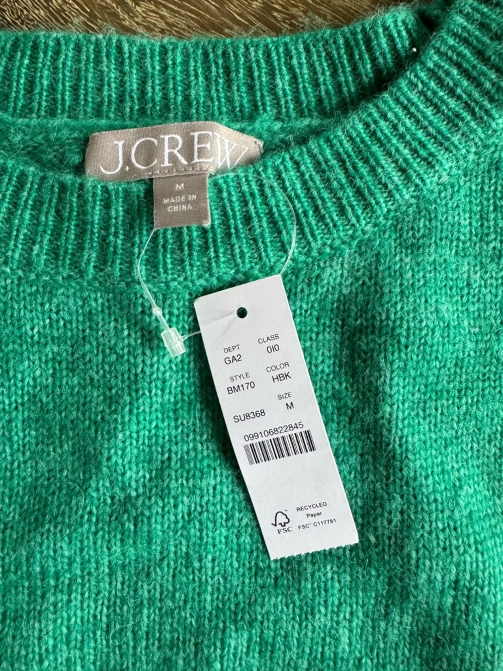 NWT J.Crew Relaxed Pullover Alpaca Blend Sweater Kelly Green Size Medium